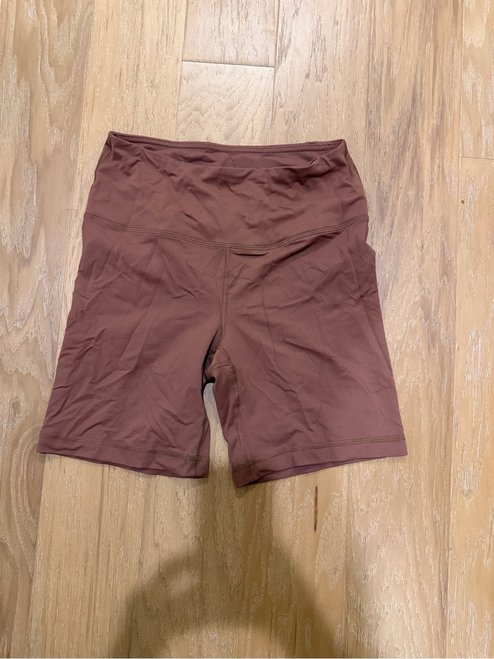 90 Degree By Reflex Mauve-Brown High-Waist Athletic Shorts